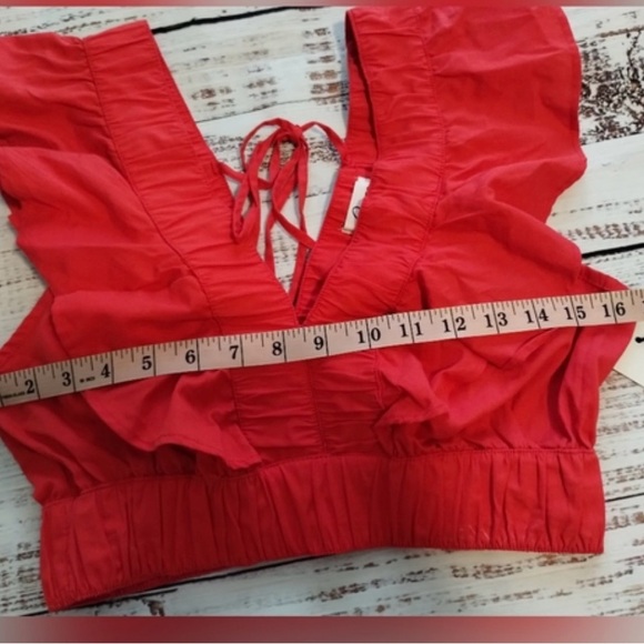 Japna Red Ruffle Crop Top - Picture 5 of 6